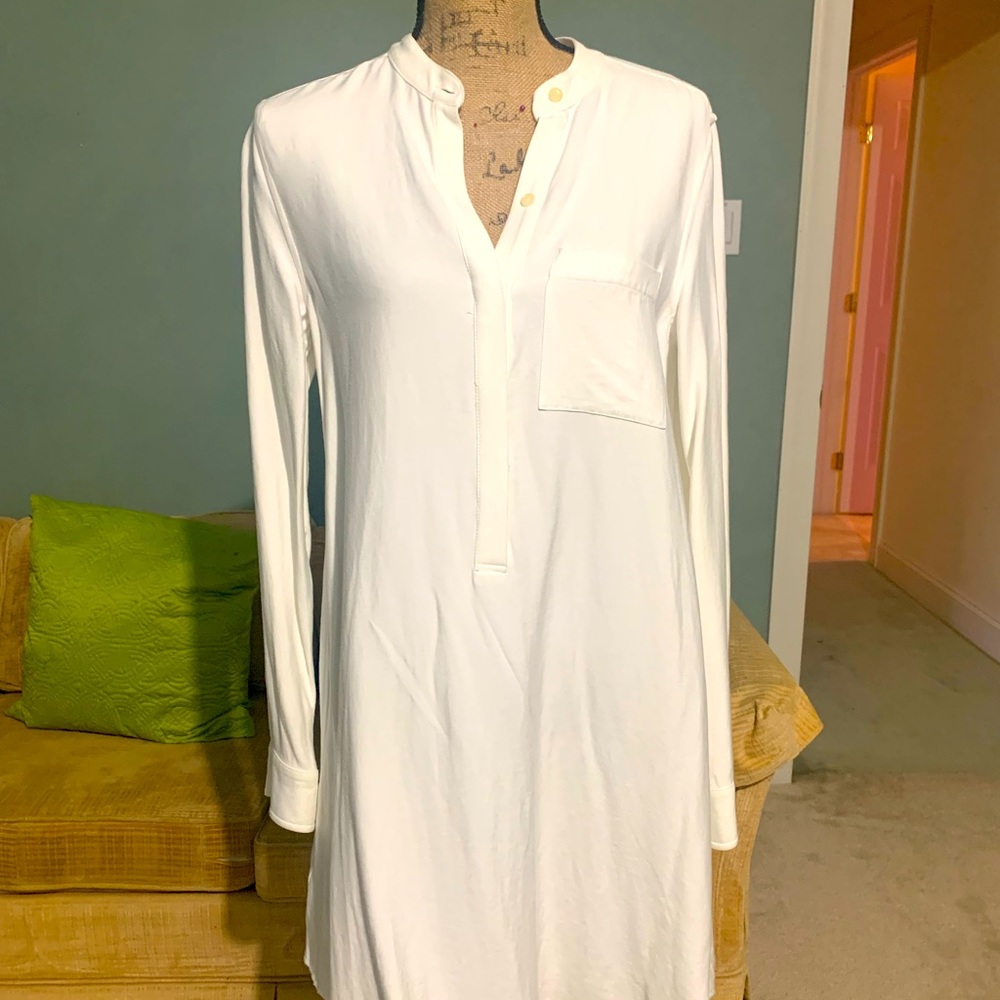 all season long sleeve white dress